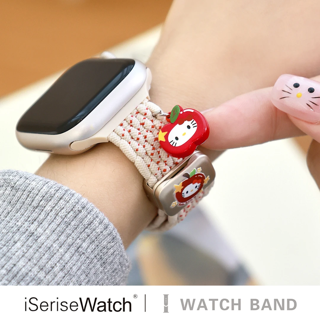 iserisewatch适用苹果手表表带iWatchs11尼龙编织applewatch10秋