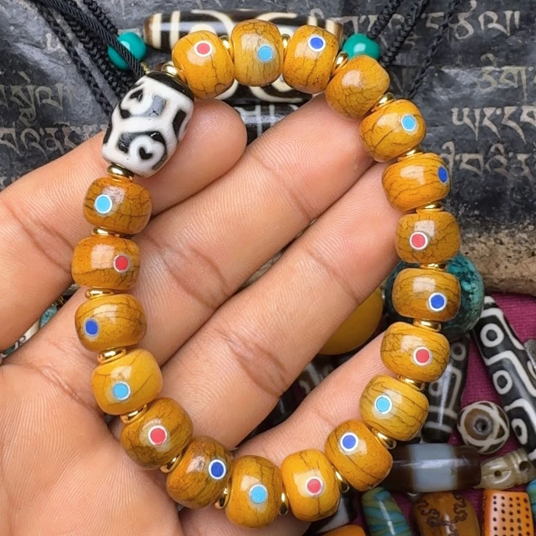 柏香籽/百香籽把件牦牛骨