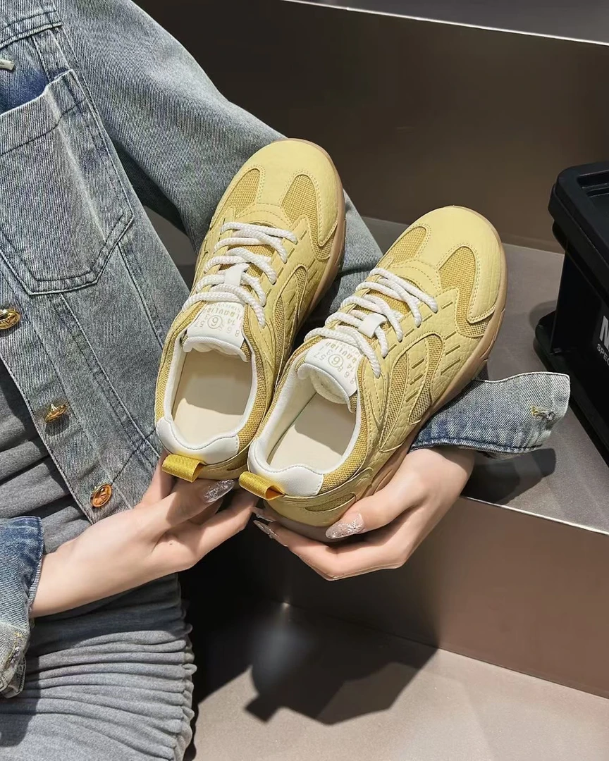 真皮复古德训鞋女2025春新款内增高阿甘鞋休闲运动鞋时尚百搭女鞋