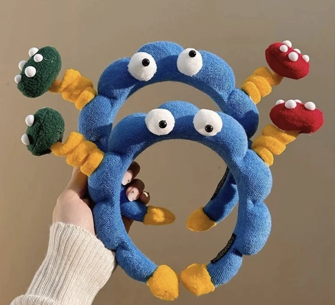 可爱大眼仔蘑菇发箍女甜美高颅顶洗脸压发头箍拍照氛围感发卡头饰