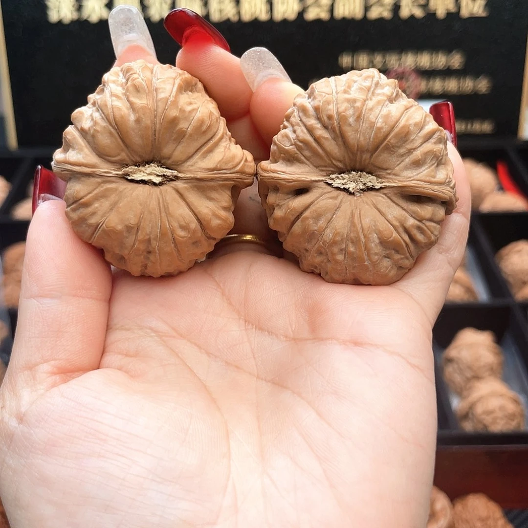 把件文玩核桃43南瓜全品深凹石膏底大眼睛正肩S4301