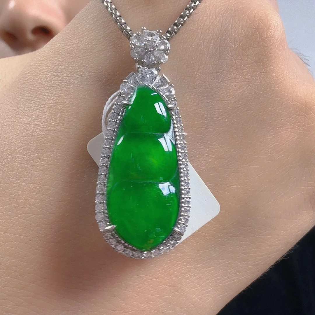 翡翠银S925镶嵌吊坠(不含链)