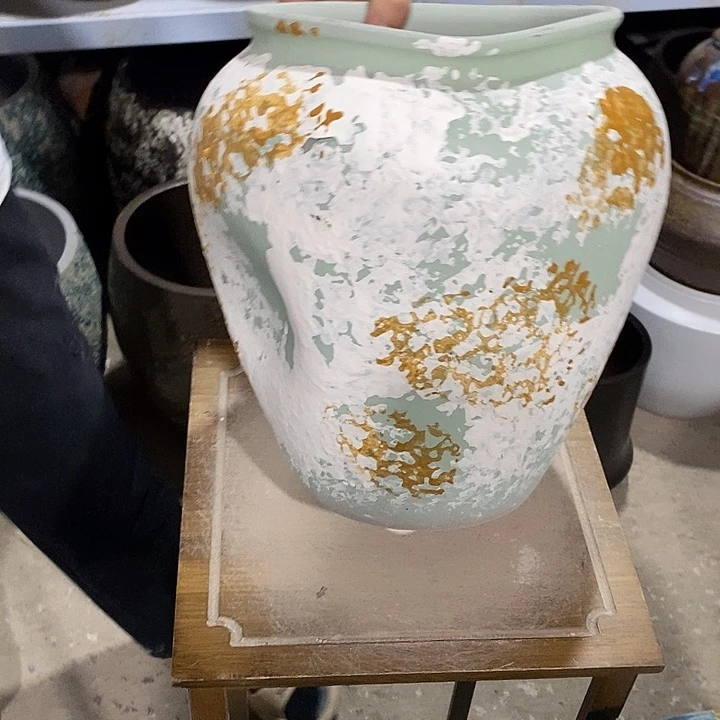 花盆紫砂口20高度30绿色……