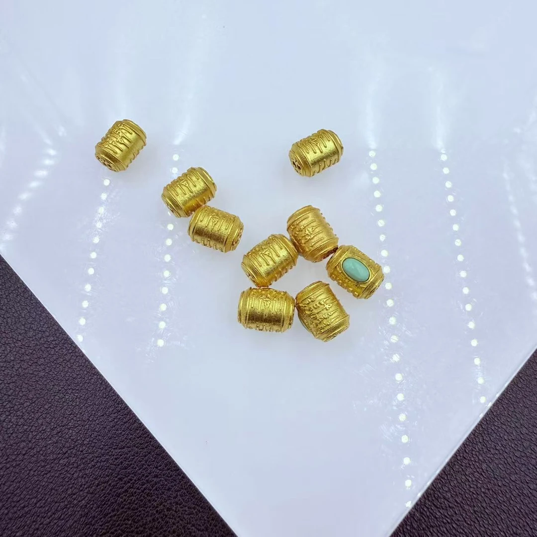 925银银制品 「戴琴珠宝」FR6006-9*7mm左右银金色通孔多样性发其一