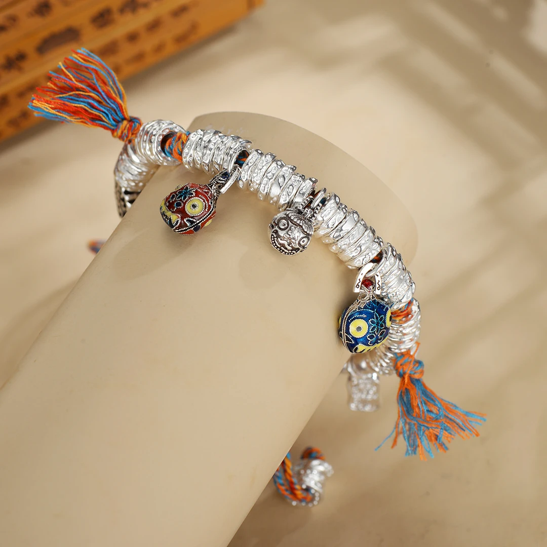 【吞金兽一家三口】999.9盘缠手链女实心手链