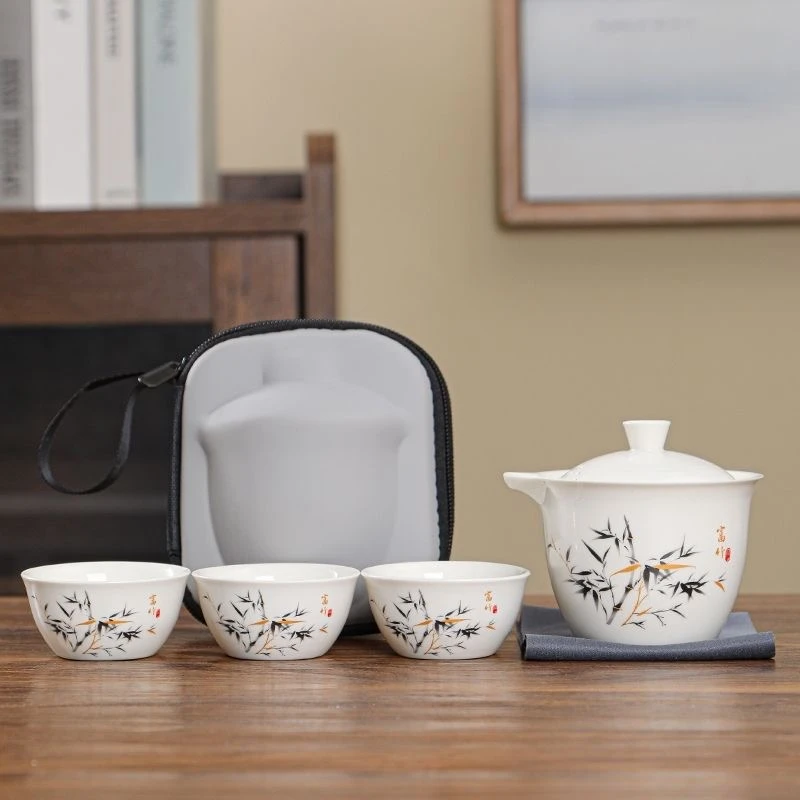 简约旅行茶具套装便携式功夫一壶三杯手抓壶泡茶壶KK0562