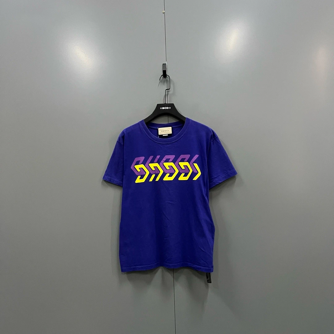 95新 GUCCI/古驰 z8 字母镜像效果印花短袖 XS码/017173