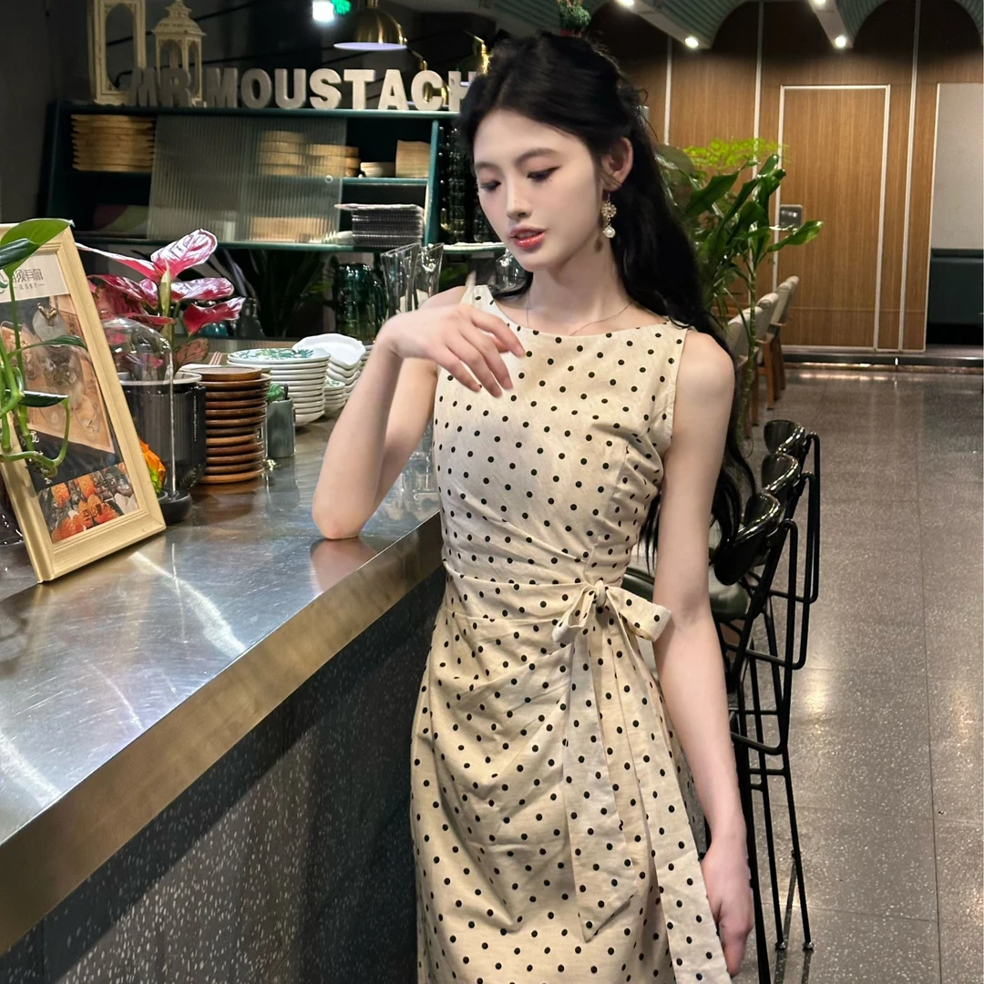 小八定制【月光童话】25夏新时尚精致波点设计师连衣裙 00113 LSC