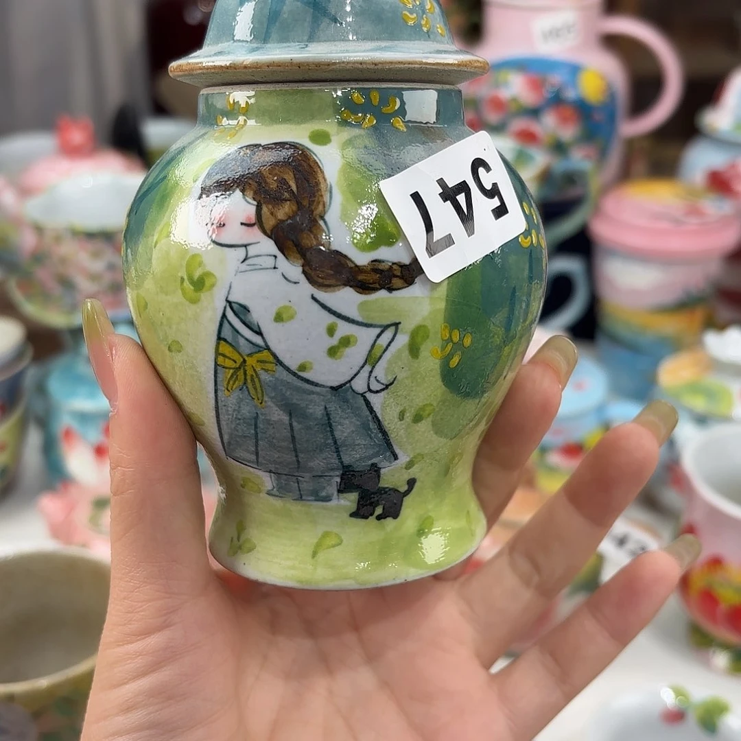 瓷片景德镇手绘高温釉下彩陶瓷茶具