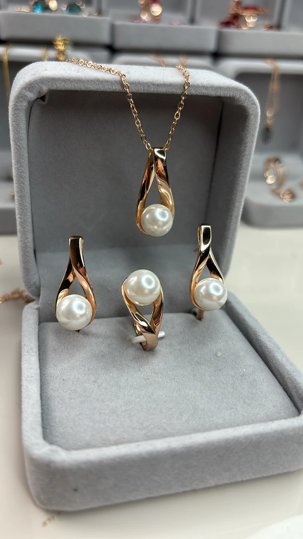 铜合金贝壳项链 铜合金珍珠款镀俄罗斯紫金套装