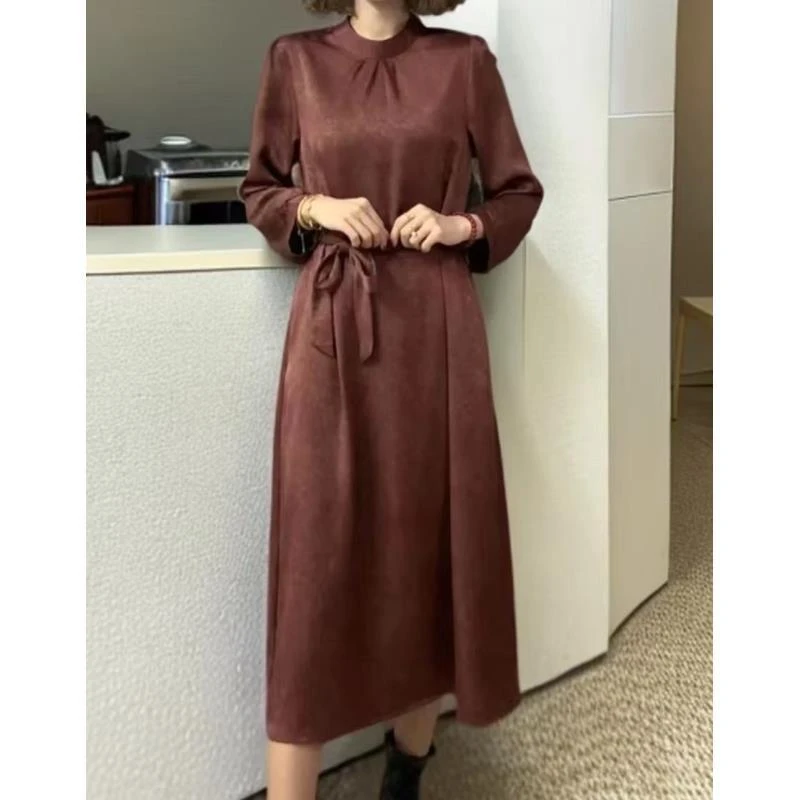 【时装高定款 】暗红显瘦女装高定显瘦夏季气质女装大码连衣裙