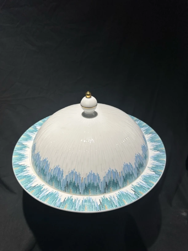 至上：景德镇高白瓷明炉热菜盘三件套轻奢创意餐具批发创意餐具