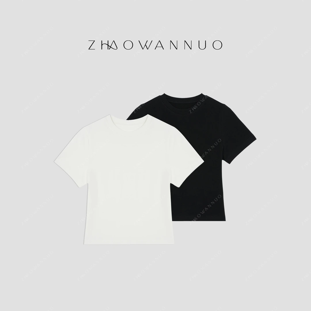 ZHAOWANNUO丨25早春气质净版百搭显瘦短袖T恤NC0207晚宴场合