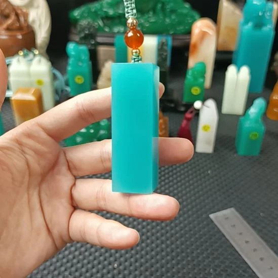 寿山石印石天空蓝素章