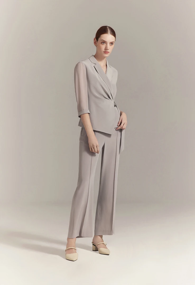 莫笙宽松长裤西装休闲裤高腰直筒职业百搭女士夏季阔腿裤子通勤