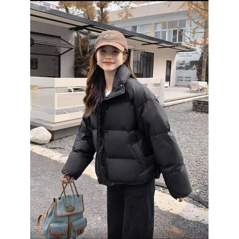 LO-韩版简约泡芙小面包羽绒服冬季百搭女