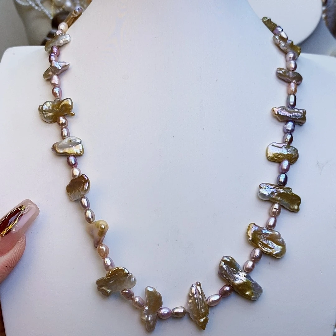 淡水珍珠颈饰银S925镶嵌