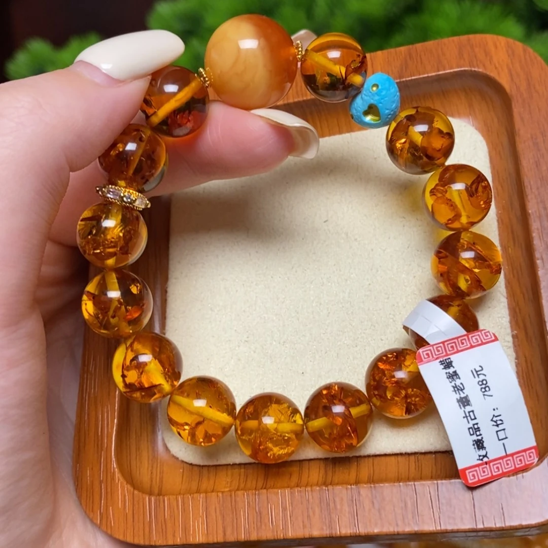 【闪购商品】未镶嵌琥珀（花珀）手链手串