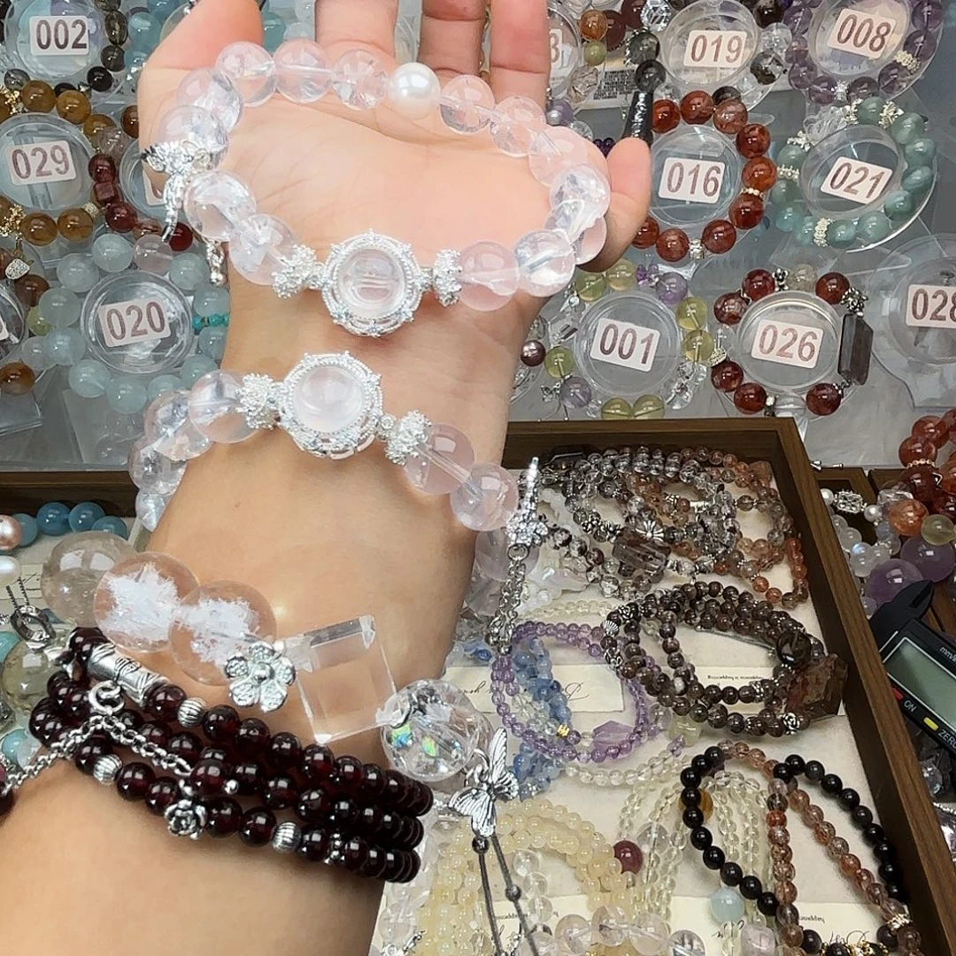 水晶手链银S925镶嵌