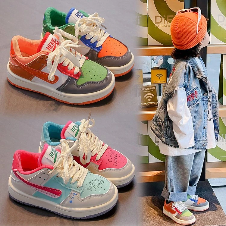 ABC儿童运动鞋女童鸳鸯鞋2025春秋新款男童透气休闲鞋中大童板鞋