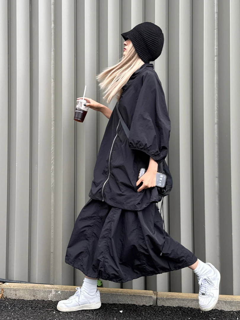 韩国新款潮酷户外裙户外外套套装