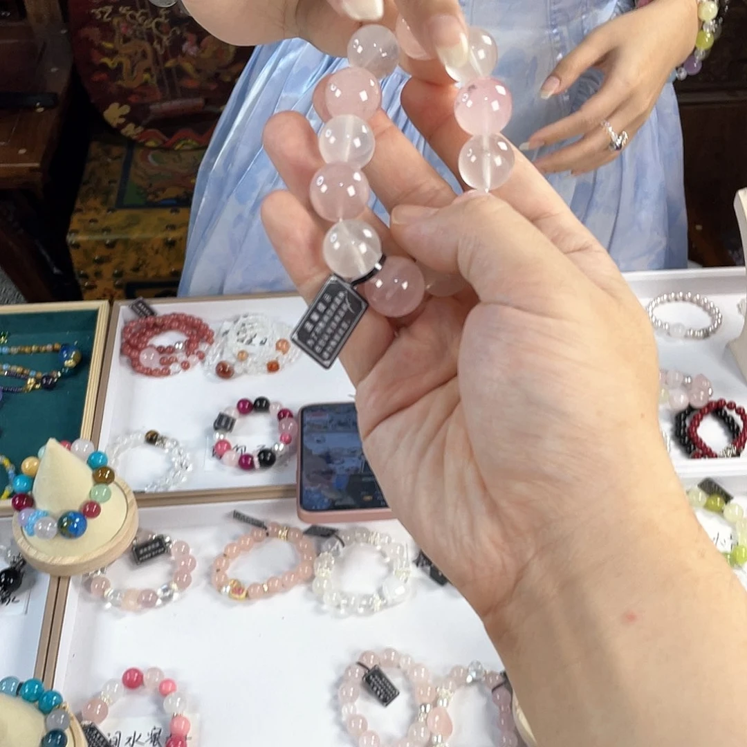 水晶手链银S925镀金镶嵌