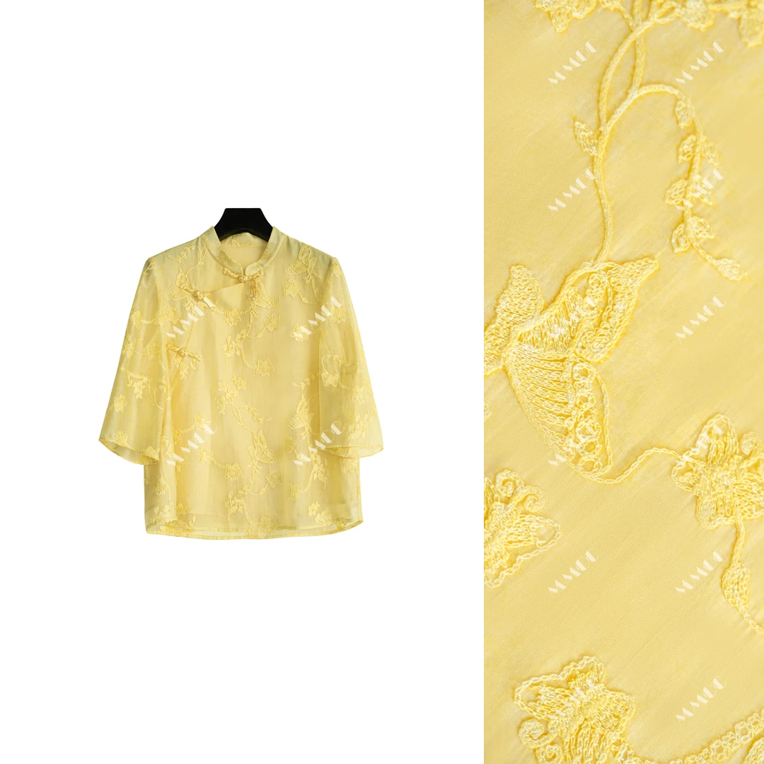 【蝶恋花】2025新款新中式衬衫女春夏薄款轻国风刺绣上衣小衫G8151