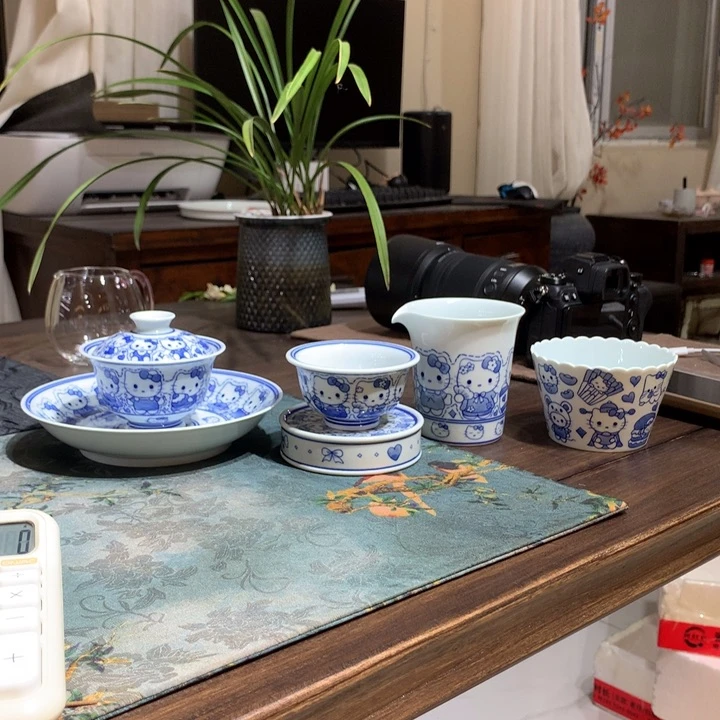 期****?Kt猫壶承盖碗压手杯盖置公道杯咖啡杯