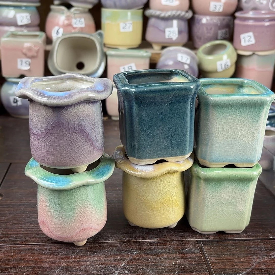 红陶量货/口4.5-7高深浅搭配发6个
