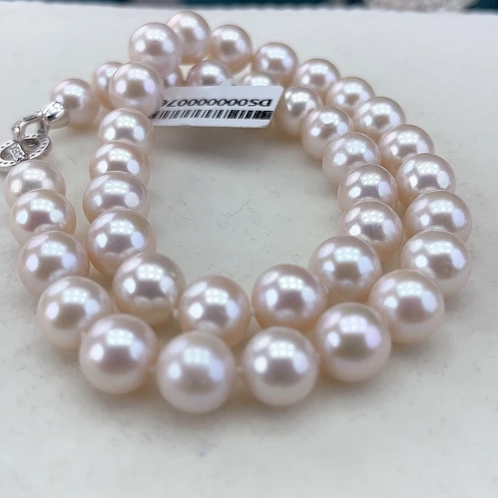 淡水珍珠颈饰银S925镶嵌➕10-11高品极光蔓塔玫瑰