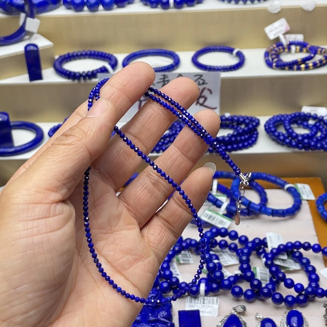 青金石项链银S925镶嵌