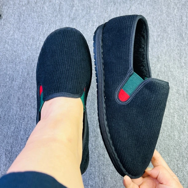 加绒加厚休闲风保暖乐福鞋圆头低帮缝制鞋布鞋老北京布鞋轻质舒适