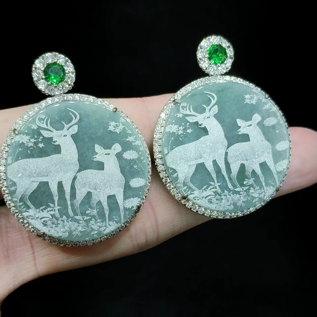 【李想精选】翡翠圆牌吊坠赠链GS【多样性发其一】约30-5mm