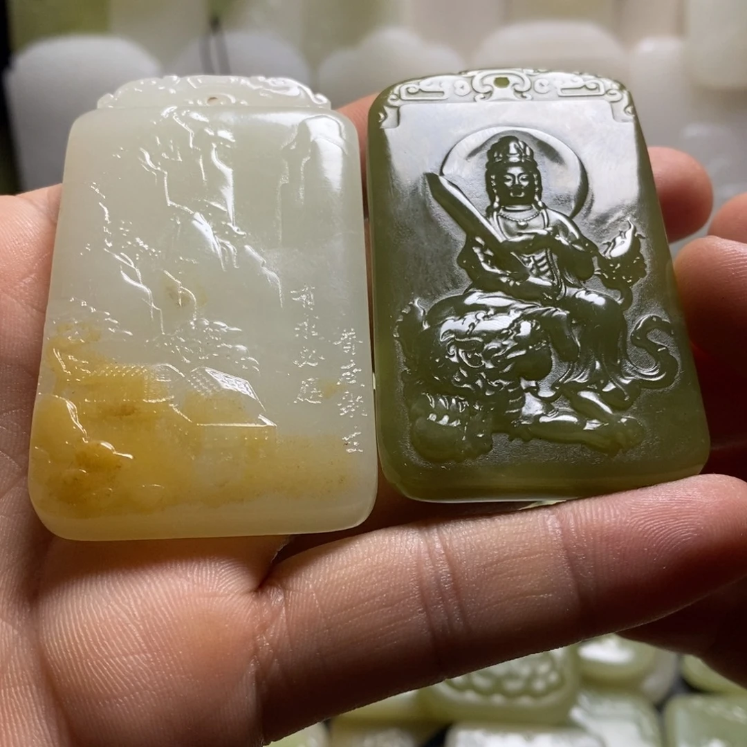 交***建方解玉石牌子款大号2个一起的