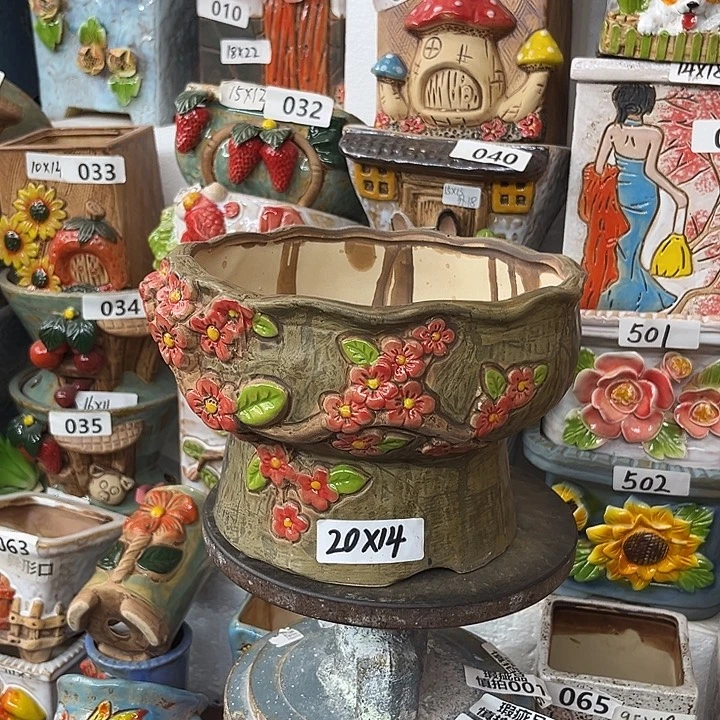 粗陶材质多肉花盆