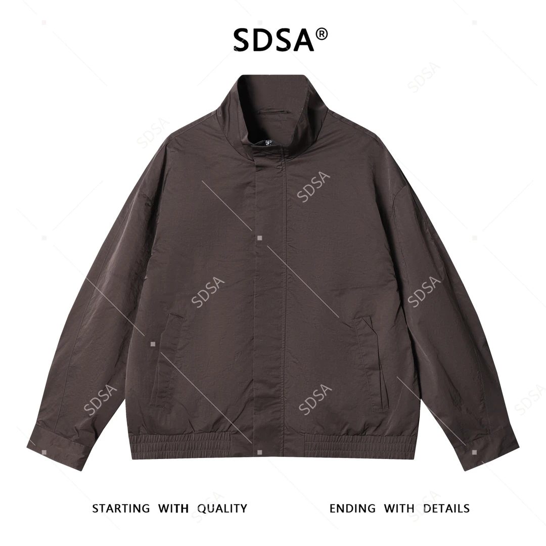 SDSA男士秋冬新款痞帅男装复古纯色立领夹克美式百搭时尚宽松外套