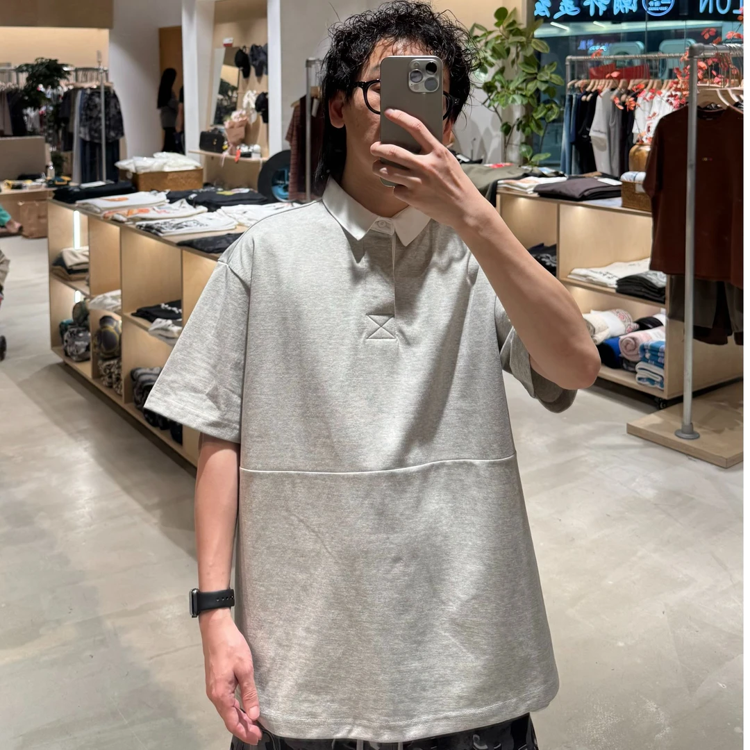 短袖夏季宽松型免烫男Polo衫半袖百搭宽松撞色领LF2575