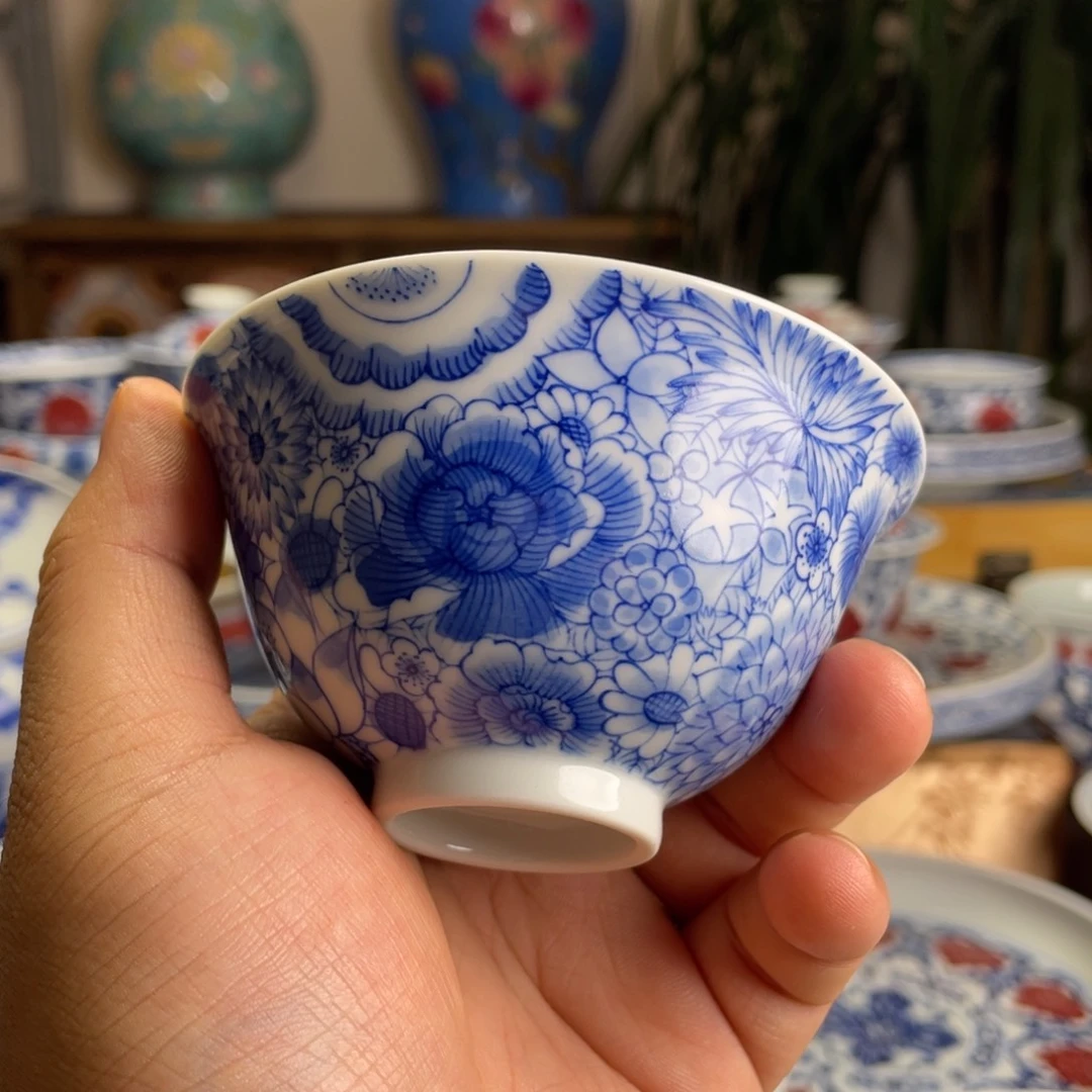 ****瓜青花万花杯子系列