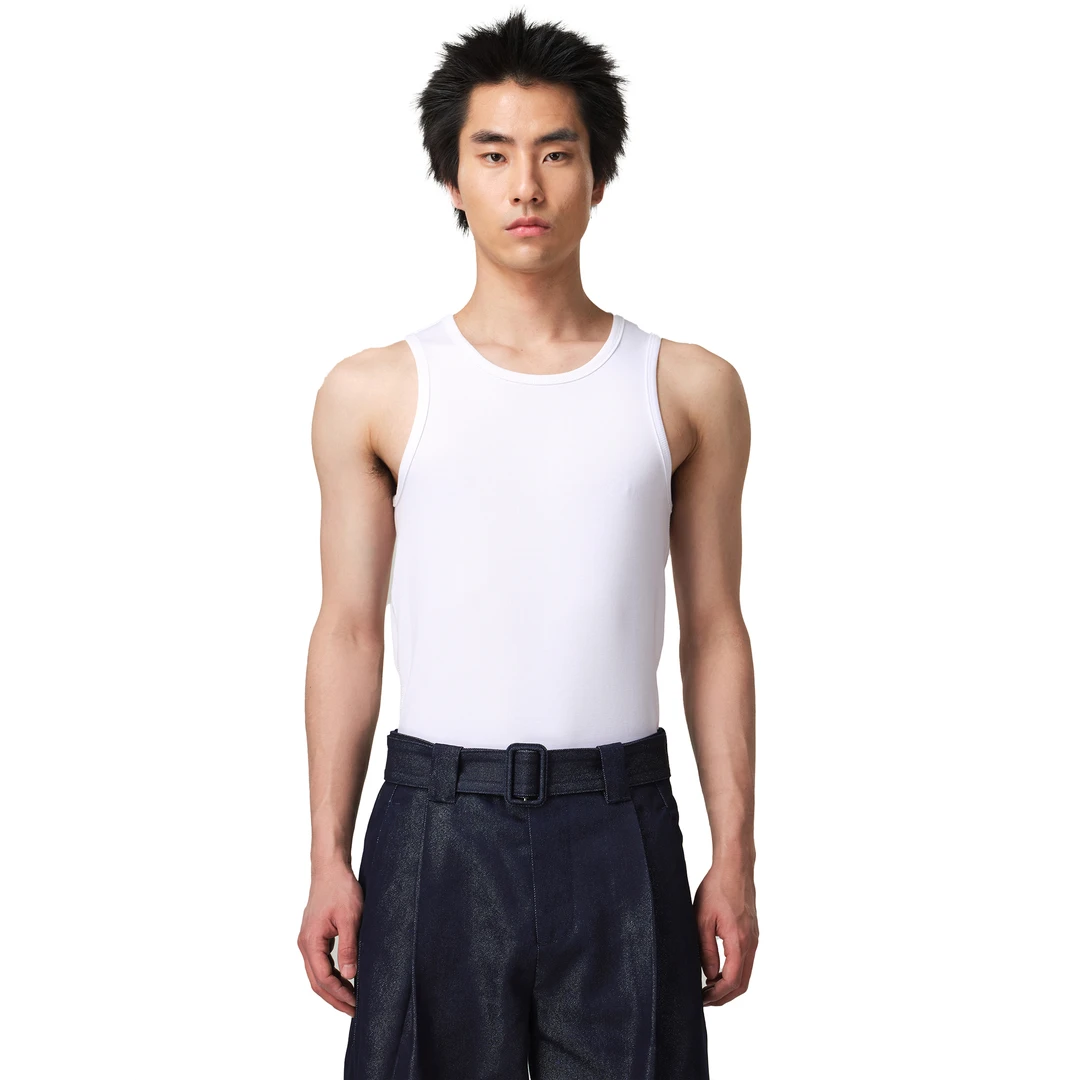 MINGSENZHOU 丝滑“000”系列纯白塑形螺纹背心