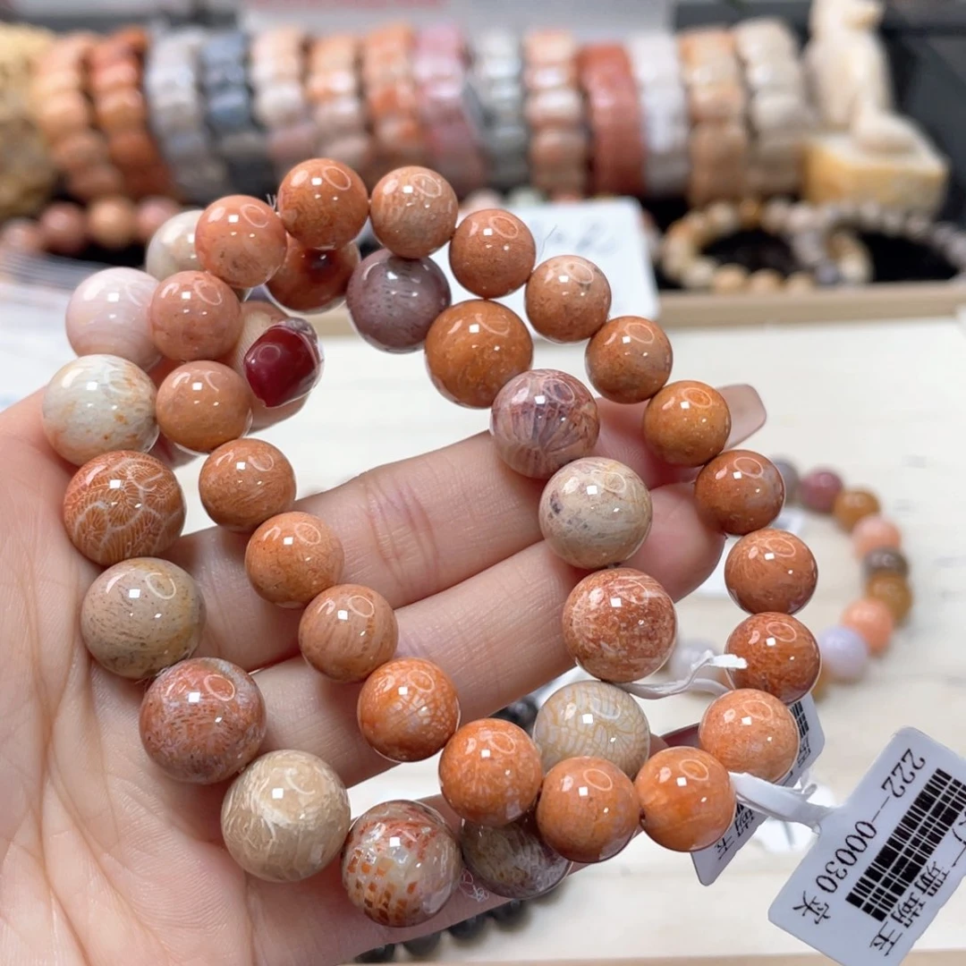 硅化珊瑚（珊瑚玉）手链未镶嵌萌*儿173