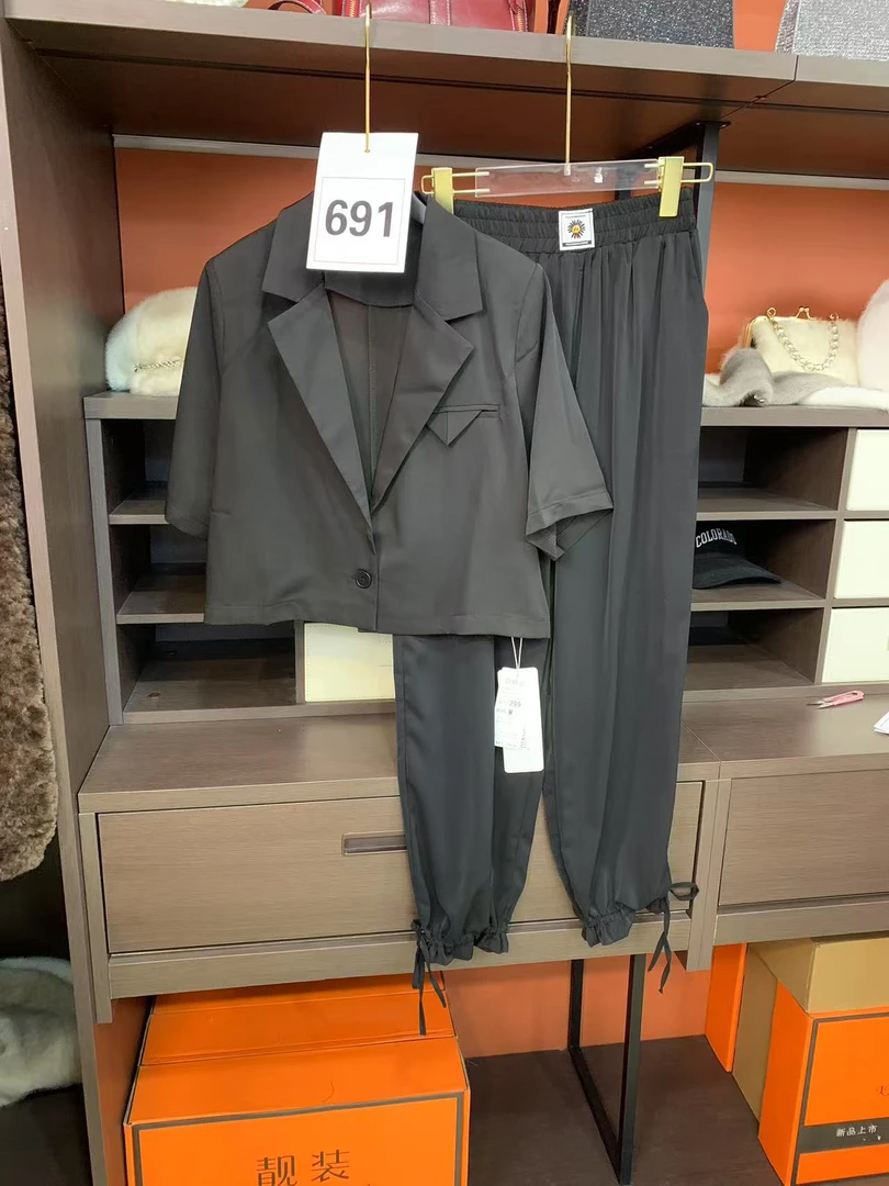 691百搭灰色家居服春夏工装风潮流上衣休闲套装时尚套装时尚夏季