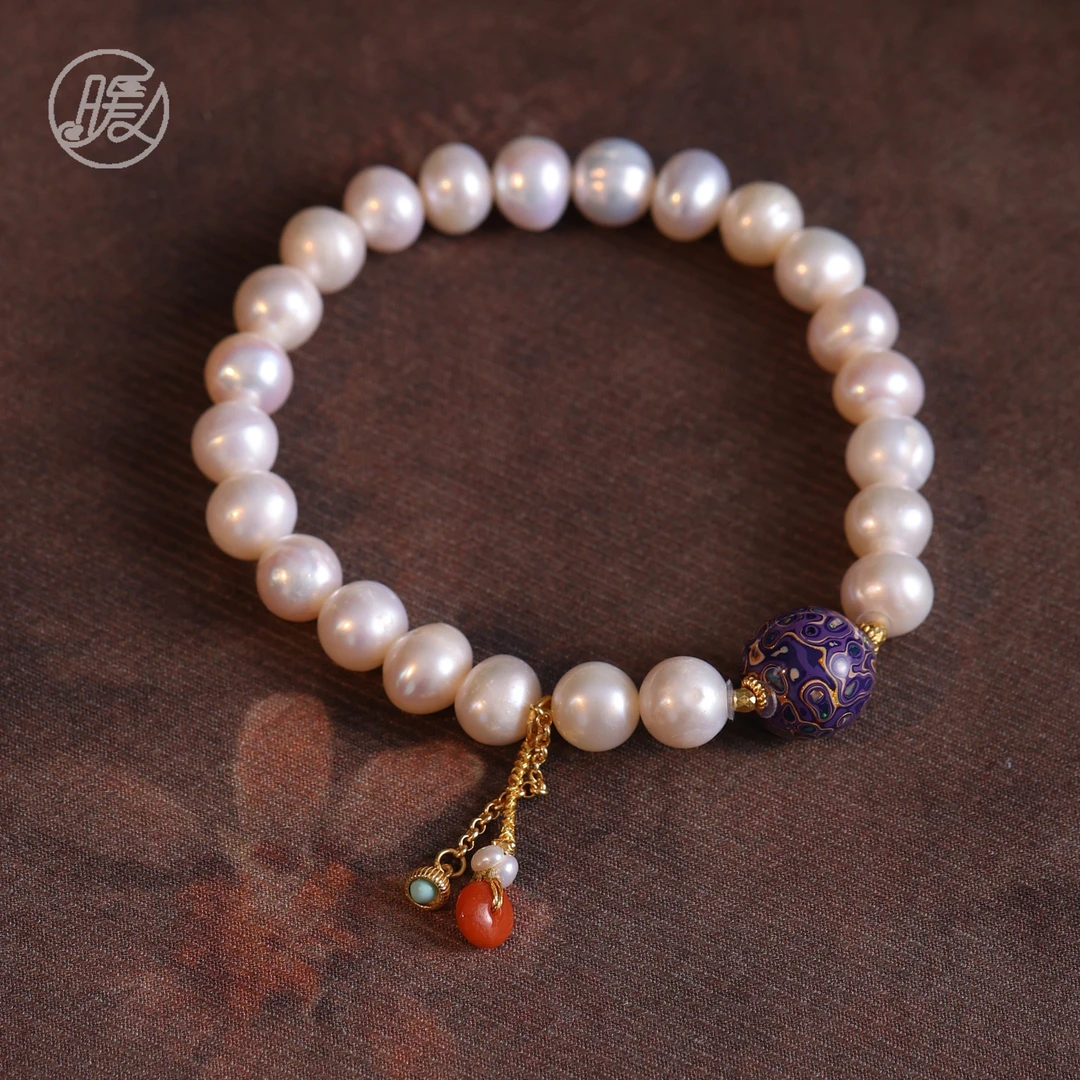 单圈淡水珍珠手串7mm搭配这是路路通手链C2861多样性发一