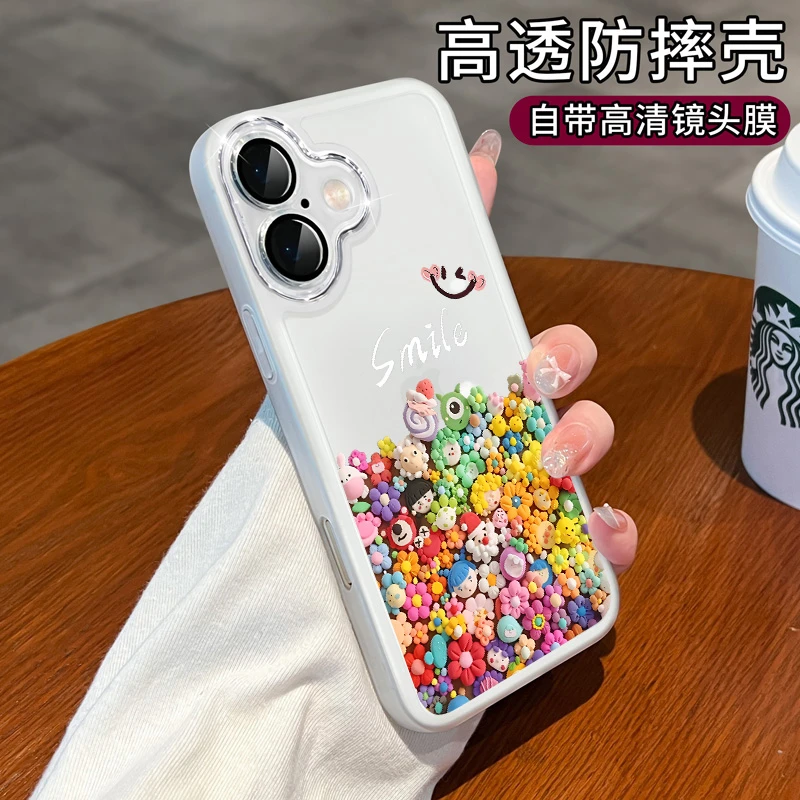 可爱适用苹果17手机壳iphone16promax透明Air镜头全包15pro网红14