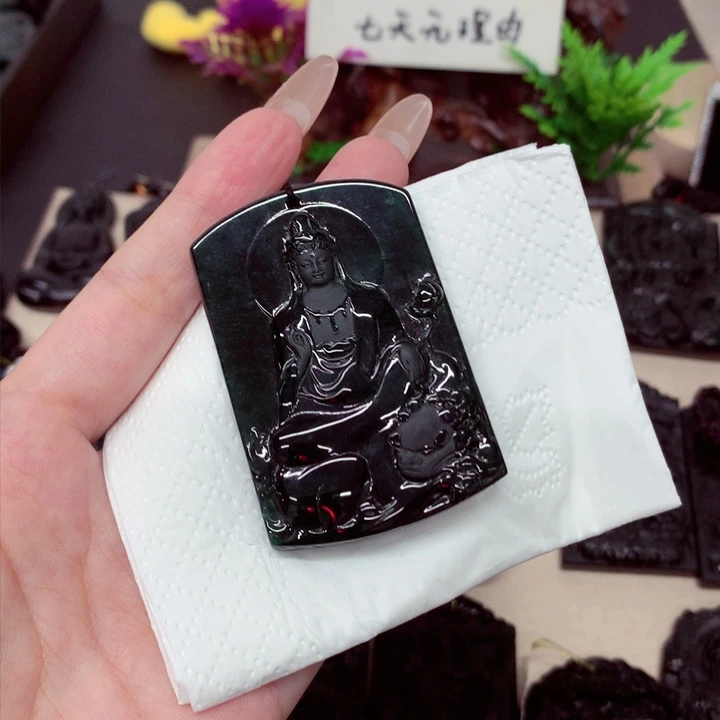 未镶嵌挂件翡翠天然a货钢琴黑挂件