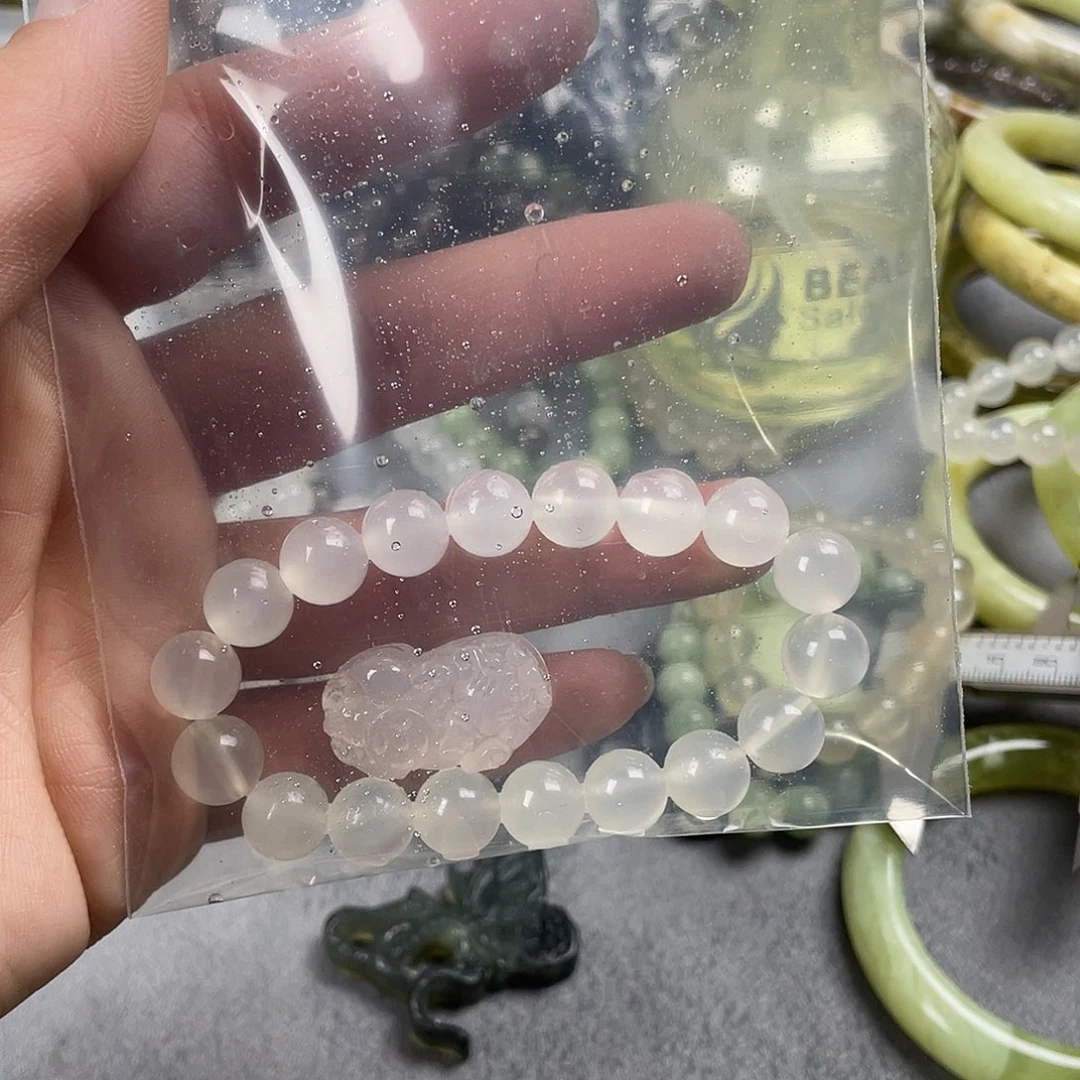 蛇纹石玉手链未镶嵌大**.