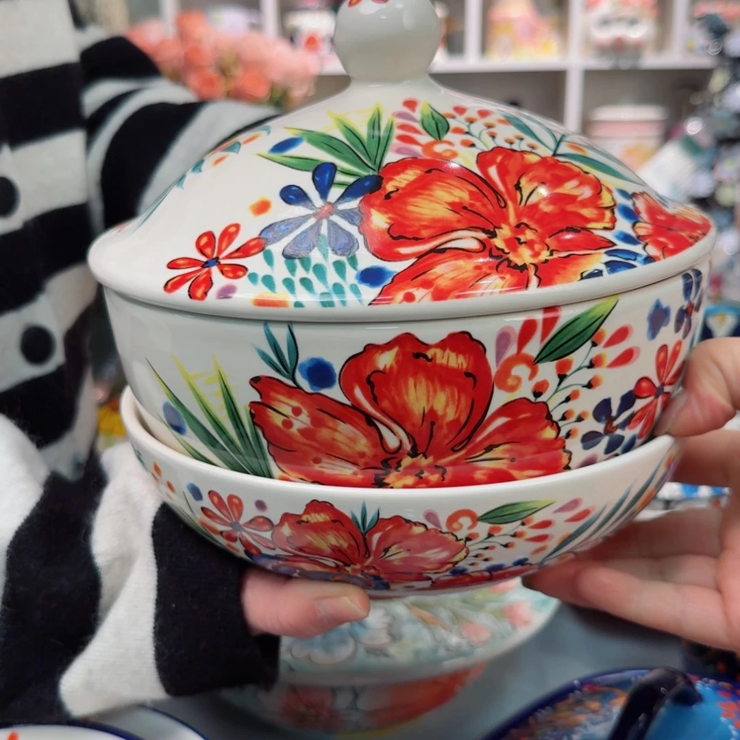 瓷片繁花8英寸三件套看图