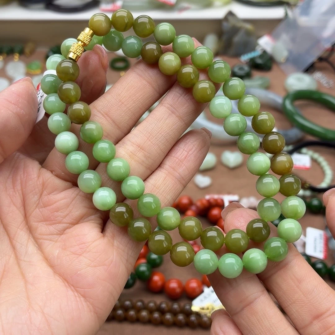 和田玉未镶嵌手串卡8