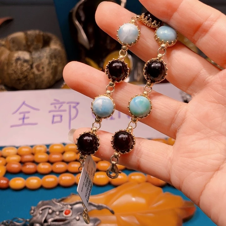 飞***鱼手链琥珀未镶嵌波兰设计款琥珀蜜蜡