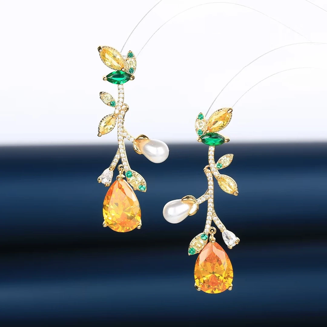 合金合成锆石耳饰 秀款仿晶耳钉X04