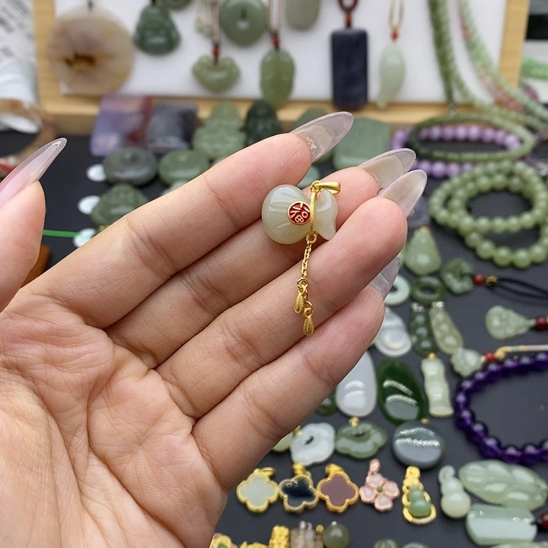 和田玉吊坠(不含链)银S925镶嵌